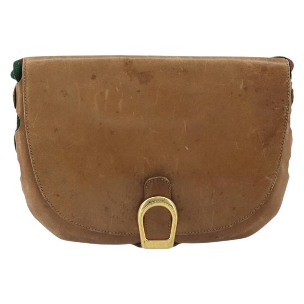 Gucci Web Shoulder Bag Brown
